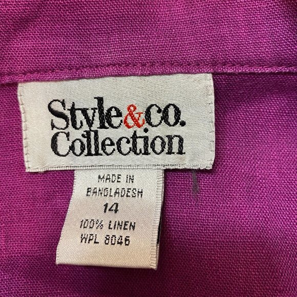 Style & Co. Collection Woman Size 14 Wine/Burgundy 3/4 Sleeve Shirt - Picture 3 of 4